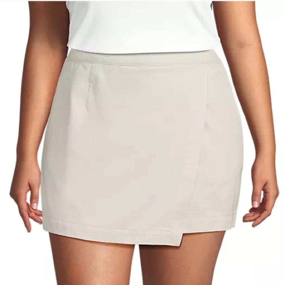 Lands End Women’s Plus Size Lightweight Denim Above The Knee Skort Sz 16W